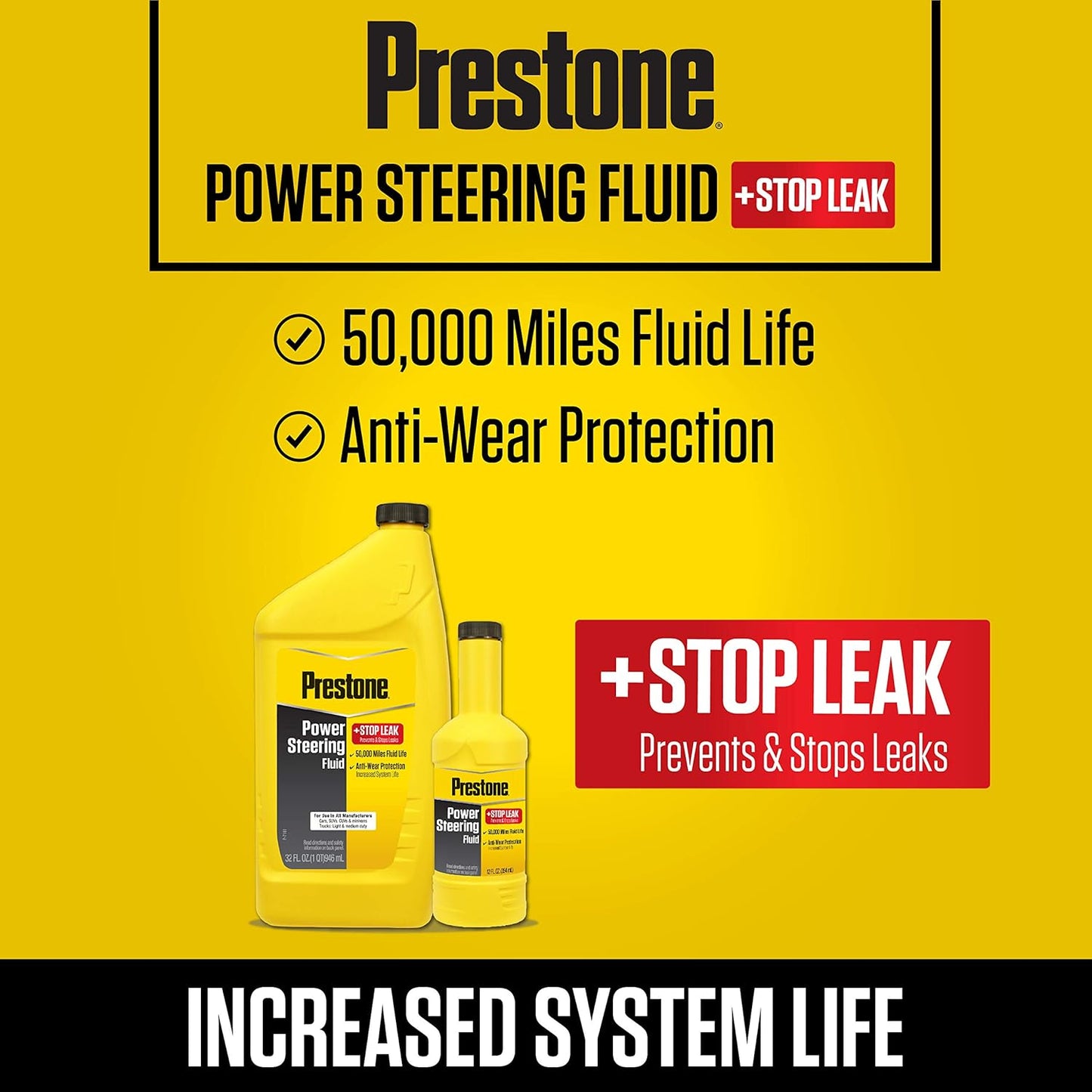 Prestone Power Steering Fluid | 12 oz Bottles | Pack of 3
