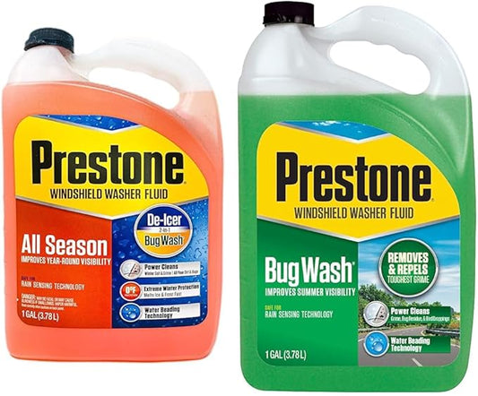 Prestone 3-in-1 All Season Year Round Windshield Washer Fluid 0 Degree (1 Gallon)