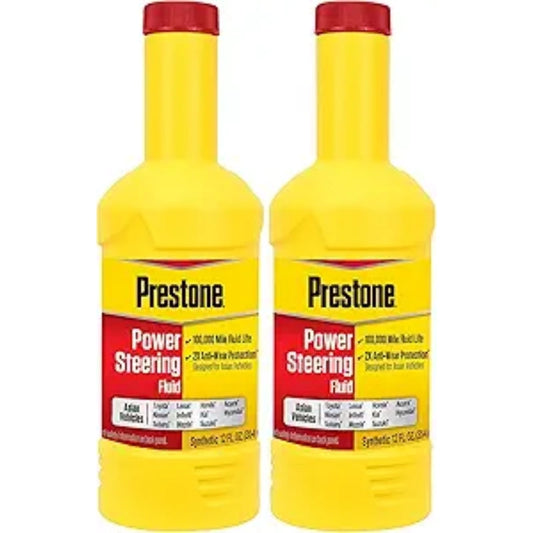 Prestone Power Steering Fluid, 12 oz | For Asian Vehicles | Pack of 2