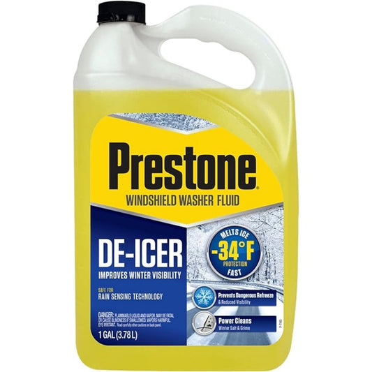 Prestone AS250 De-Icer / Winter Windshield Washer Fluid, 1 Gallon