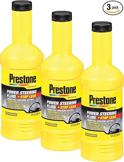 Prestone Power Steering Fluid | 12 oz Bottles | Pack of 3