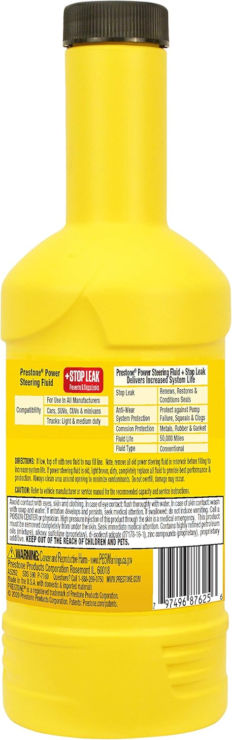 Prestone Power Steering Fluid | 12 oz Bottles | Pack of 3