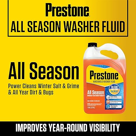 Prestone AS658-6PK Deluxe 3-in-1 Windshield Washer Fluid, 1 Gallon (Pack of 6)