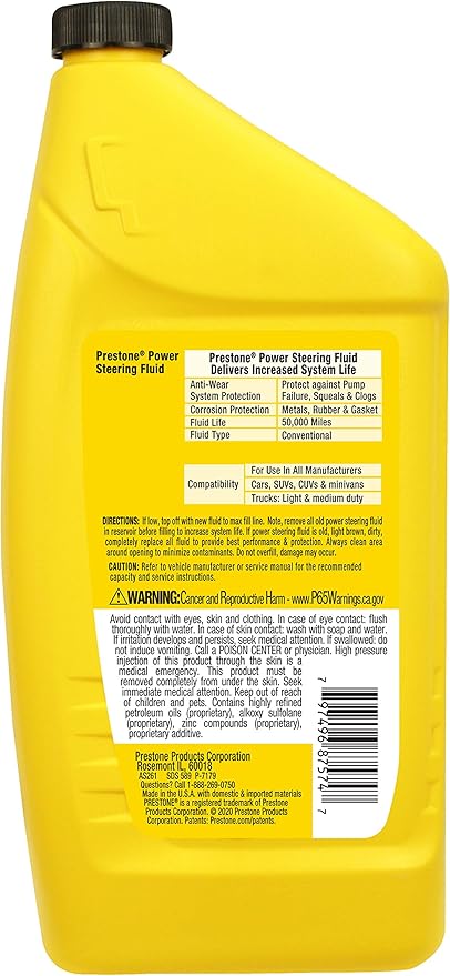 Fram Prestone AS261 Power Steering Fluid - 32 oz. (Pack of 2)