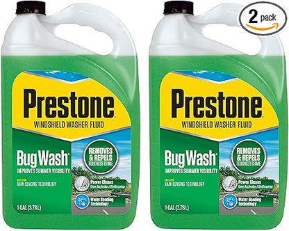 Prestone AS657 Bug Wash Windshield Washer Fluid, 1 Gallon (Pack of 2)