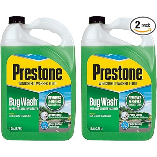 Prestone AS657 Bug Wash Windshield Washer Fluid, 1 Gallon (Pack of 2)