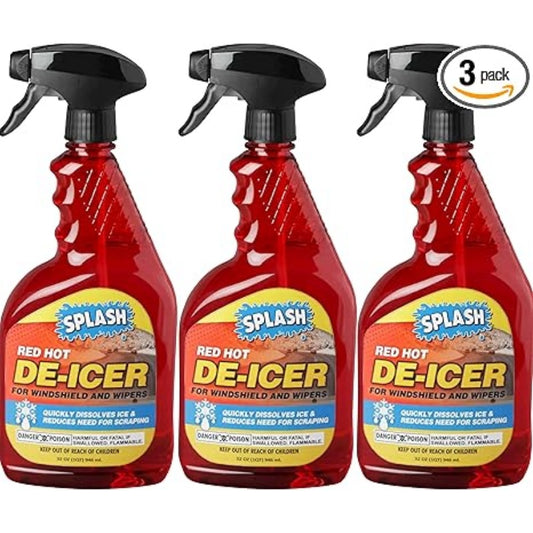 Splash Red Hot De-icer Windshield Trigger Spray 32 Ounces (Pack of 3)