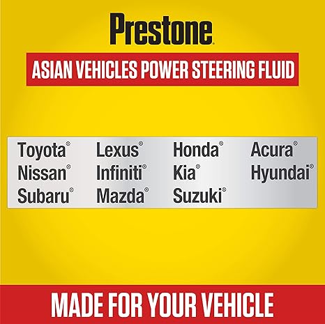 Prestone Power Steering Fluid, 12 oz | For Asian Vehicles | Pack of 2